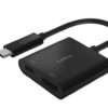 Belkin USB-C to HDMI Adapter + Charge (Supports 4K UHD Video, Pass-Through Power up to 60W for Connected Devices) MacBook Pro HDMI Adapter, Black  (New & Open Box Items)