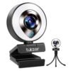 Tukzer HD 1080P Webcam with Microphone and Ring Light, Plug and Play Web Camera, Adjustable Brightness, Streaming Webcam, USB Webcam for PC Desktop Laptop, MAC, Zoom Skype, YouTube (TZ-WC1)