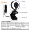 Tukzer HD 1080P Webcam with Microphone and Ring Light, Plug and Play Web Camera, Adjustable Brightness, Streaming Webcam, USB Webcam for PC Desktop Laptop, MAC, Zoom Skype, YouTube (TZ-WC1) - Image 7