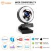Tukzer HD 1080P Webcam with Microphone and Ring Light, Plug and Play Web Camera, Adjustable Brightness, Streaming Webcam, USB Webcam for PC Desktop Laptop, MAC, Zoom Skype, YouTube (TZ-WC1) - Image 5