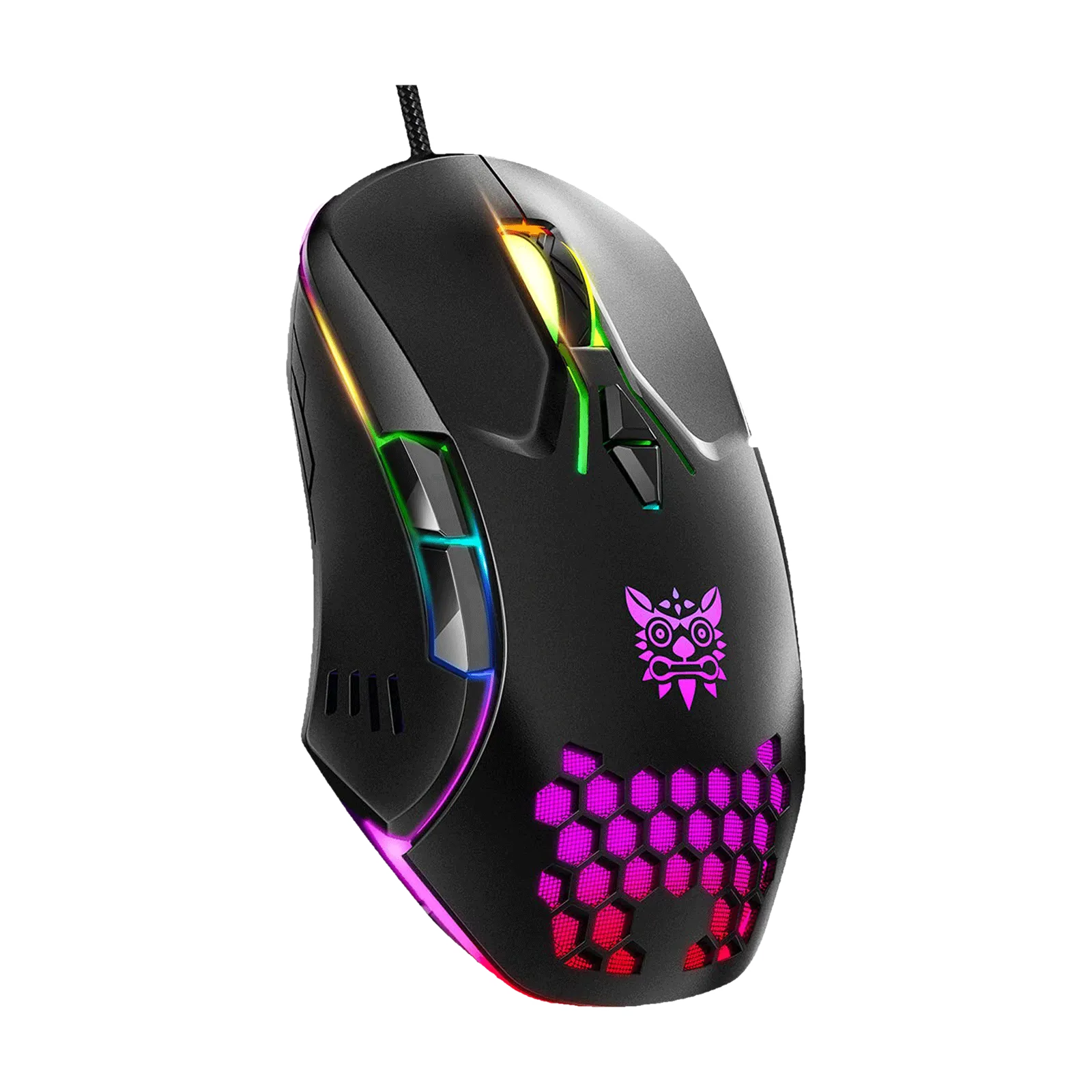 Run-Mus CW902 Wired USB Gaming Mouse with RGB, 7 Programmable Buttons, Ergonomic USB Computer Mouse with High Precision Sensor, DPI/LED Lighting for PC/Laptop (Open box new)