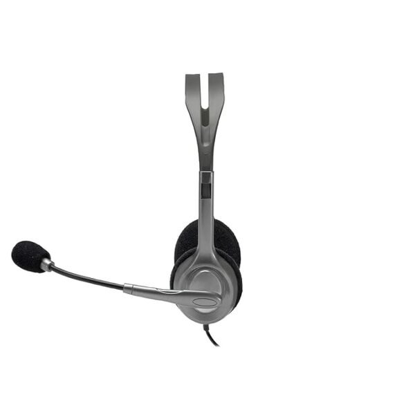 Logitech H111 Wired On Ear Headphones With Mic Black - Image 2