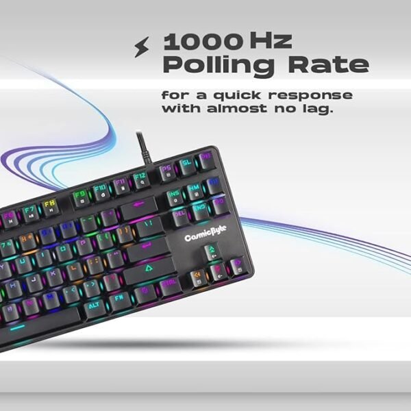 Cosmic Byte CB-GK-18 Firefly Per-Key RGB TKL Mechanical Keyboard with Swappable Outemu Red Switch, Macros, Software (Black - Image 3