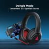 boAt Immortal Im 1300 Gaming Bluetooth Wireless Over Ear Headphones With Mic With 2.4Ghz Ultra Low Latency Mode Upto 35Ms, Bluetooth Mode 3D Spatial Audio, Bt V5.1, Dual Mics, Dongle Slot(Black Sabre) - Image 6