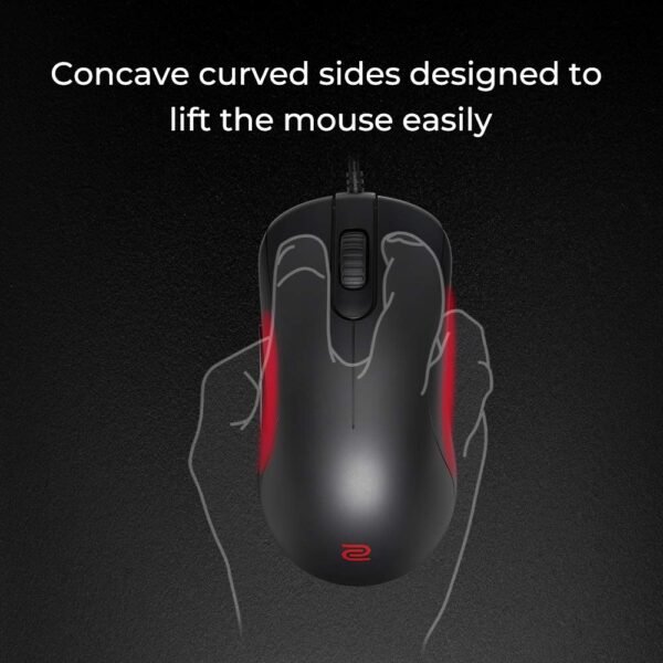 BenQ ZOWIE ZA12-B USB Gaming Mouse for Esports (Medium Size, Symmetrical Design, Matte Black Edition) - Image 2