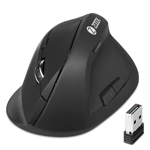 Zoook Infinite Vertical Mouse,6 Buttons,Ergonomic High Precision Sensor, Auto Turn Off/Wireless Optical Mouse