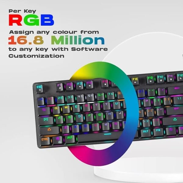 Cosmic Byte CB-GK-18 Firefly Per-Key RGB TKL Mechanical Keyboard with Swappable Outemu Red Switch, Macros, Software (Black - Image 2