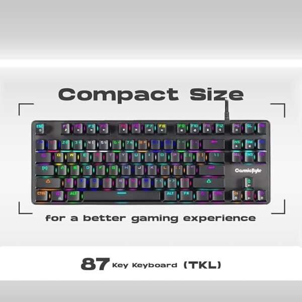 Cosmic Byte CB-GK-18 Firefly Per-Key RGB TKL Mechanical Keyboard with Swappable Outemu Red Switch, Macros, Software (Black - Image 4