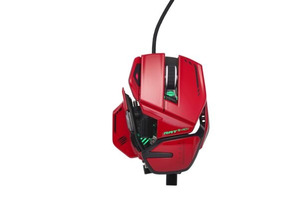 MAD CATZ R.A.T. 8+ ADV Optical Wired Gaming Mouse | 60M clicks Using Premium high-Durability switches | 16.8 Million RGB Color | 20000 DPI, RED - MR06DCINRD000-0
