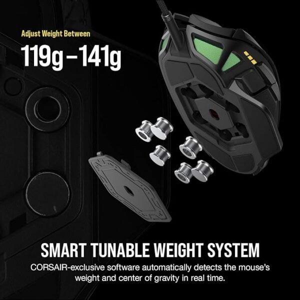 Corsair Nightsword RGB, Performance Tunable FPS/MOBA Gaming Mouse, 18000 DPI - Black, Wired - Image 3