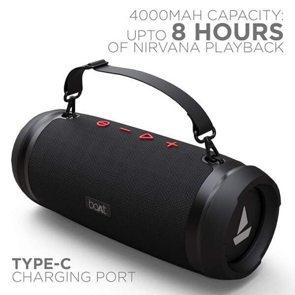 boAt Stone 1500 40W Portable Wireless Speaker with Roaring Sound, Dual EQs, Type-C Charging, Up to 8H Playback & IPX6 Water & Splash Resistance (Active Black)