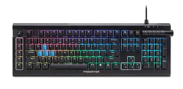 Acer PKB810 Predator Aethon 500 RGB Mechanical Kailh Blue Switch Gaming Keyboard with Anti-Ghosting, All-Key Rollover, (Black)