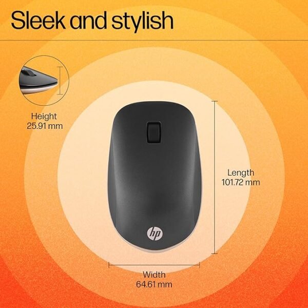 HP 410 Slim Bluetooth Mouse with 1200 DPI Optical Sensor,Ambidextrous Design,Compact Size,Portable, 12 Months Battery Life, 3 Years Warranty Brand: HP - Image 2