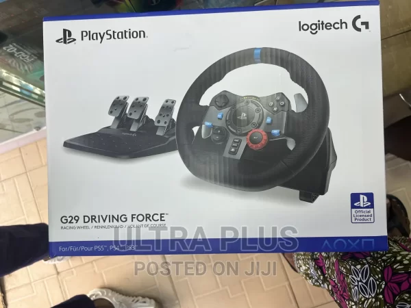 Logitech G29 Driving Force Racing Wheel and Floor Pedals, Real Force Feedback, Stainless Steel Paddle Shifters, Leather Steering Wheel Cover for PS5, PS4, PC, Mac - Black