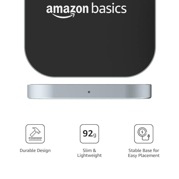 Amazon Basics Magnetic Wireless Charger | 15W Max Fast Charging Square Pad | Compatible with iPhone 13/13 Pro/13 Mini/13 ProMax/12/11, Samsung Galaxy S21/S20/Note 10/Edge Note 20Ultra/S10, AirPods Pro - Image 5