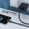 Portronics Konnect B Type C Cable with 3.0A Output, Nylon Braided, Fast Data Sync, Tangle Resistant, 1M Length(White , black) - Image 3