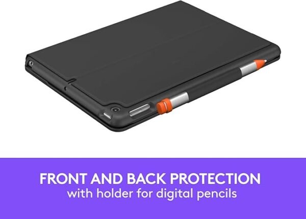 Logitech IPad (7th, 8th Generation) Keyboard Case Slim Folio with Integrated Wireless Keyboard (Graphite) - Image 3