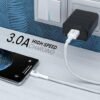 Portronics Konnect B Type C Cable with 3.0A Output, Nylon Braided, Fast Data Sync, Tangle Resistant, 1M Length(White , black) - Image 7