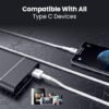 Portronics Konnect B Type C Cable with 3.0A Output, Nylon Braided, Fast Data Sync, Tangle Resistant, 1M Length(White , black) - Image 9