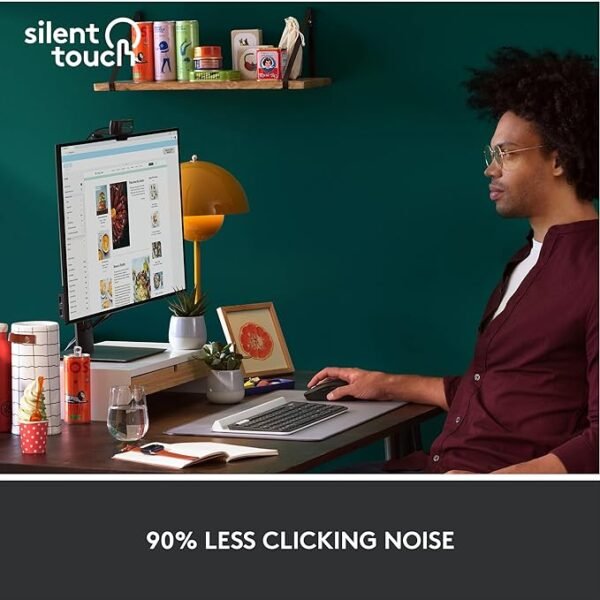 Logitech Signature M650 L Full Size Wireless Mouse - for Large Sized Hands, 2-Year Battery, Silent Clicks, Customisable Side Buttons, Bluetooth, for PC/Mac/Multi-Device/Chromebook - Graphite - Image 4