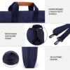 AirCase Office Sling Messenger Bag fits Upto 14.1" Laptop/MacBook, Detachable Shoulder Strap, Water Resistant, Shockproof, Carry Handle with Spacious Pockets, for Men & Women, Blue - Image 2