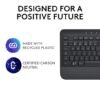 Logitech Signature K650 Wireless Keyboard with Wrist Rest, Full-Size, BLE Bluetooth or Logi Bolt USB Receiver, Comfort Deep-Cushioned Keys, Numpad, Compatible with Most OS/PC/Windows/Mac Black - Image 2