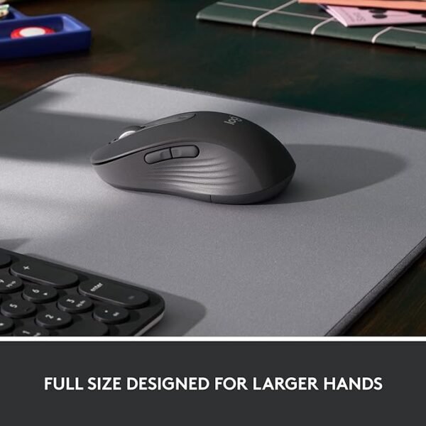 Logitech Signature M650 L Full Size Wireless Mouse - for Large Sized Hands, 2-Year Battery, Silent Clicks, Customisable Side Buttons, Bluetooth, for PC/Mac/Multi-Device/Chromebook - Graphite - Image 5