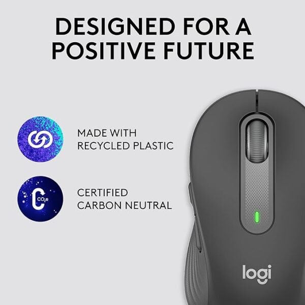Logitech Signature M650 L Full Size Wireless Mouse - for Large Sized Hands, 2-Year Battery, Silent Clicks, Customisable Side Buttons, Bluetooth, for PC/Mac/Multi-Device/Chromebook - Graphite - Image 3