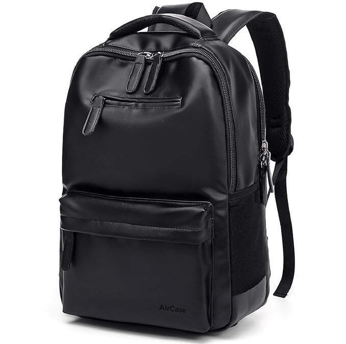 AirCase Vegan Leather Laptop Bag Backpack...