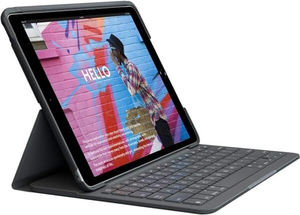 Logitech IPad (7th, 8th Generation) Keyboard Case Slim Folio with Integrated Wireless Keyboard (Graphite)