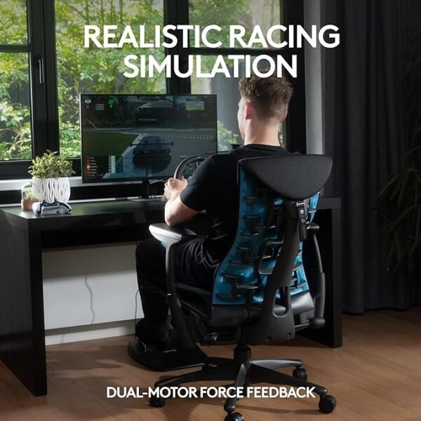 Logitech G29 Driving Force Racing Wheel and Floor Pedals, Real Force Feedback, Stainless Steel Paddle Shifters, Leather Steering Wheel Cover for PS5, PS4, PC, Mac - Black - Image 6