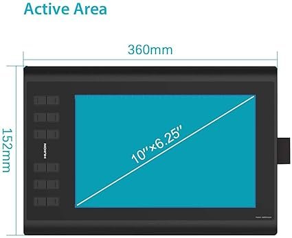 HUION H610PRO V2 Graphic Drawing Tablets 10x6 inch Digital Drawing Pad for Computer/Mac, 8192 Battery-Free Pen Tilt Function, Glove and 18 Pen Nibs Included (Open Box New) - Image 7