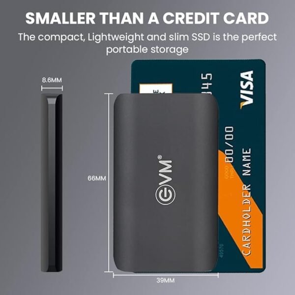 EVM EnSave External SSD 1TB - Smallest Portable SSD - 550 Mb/s Read & 500 Mb/s Write - USB 3.1 Gen 2 Type C - 10 Years Warranty (EPSSD/1TB) - Image 2