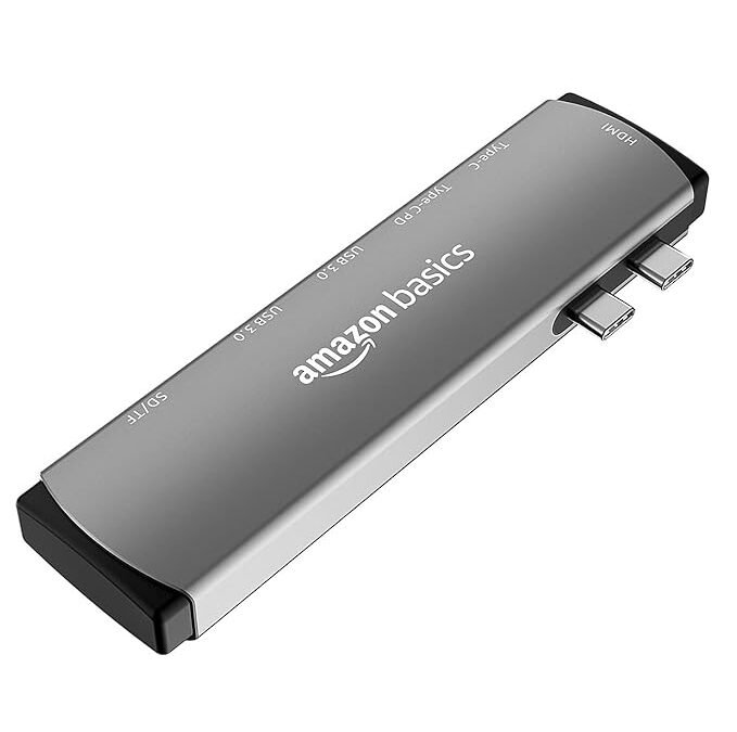 Amazon Basics 7-in-2 USB-C Hub Adapter...
