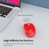Portronics Toad 25 Wireless Mouse, 2.4 GHz with USB Nano Dongle, 1200 DPI Optical Tracking, Ambidextrous for PC, MacBook, Laptop (Red) - Image 2