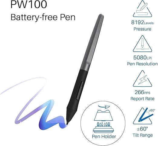 HUION H610PRO V2 Graphic Drawing Tablets 10x6 inch Digital Drawing Pad for Computer/Mac, 8192 Battery-Free Pen Tilt Function, Glove and 18 Pen Nibs Included (Open Box New) - Image 2