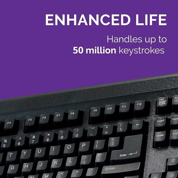 TVS ELECTRONICS Gold Prime Mechanical Wired Keyboard | Dustproof Key switches | Guaranteed 50 Million keystrokes | 1.5 Meter USB Cable, USB Gold Keyboard (Black) - Image 2