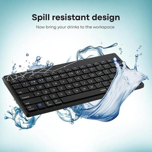 Rapoo K8000M Multi-Mode Keyboard,Bluetooth 3.0/4.0 Wireless 2.4 GHz Compatible with Windows, iOS, Android, Tablets, Smartphones - Blk, 3-Year Warranty - Image 4