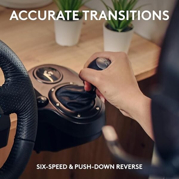 Logitech G Driving Force Racing Wheels Shifter for G29, G920 & G923, 6 Speed, Push Down Reverse Gear, Steel and Leather Construction for PC - Black - Image 5