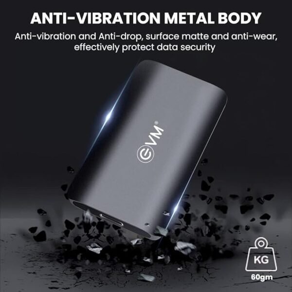 EVM EnSave External SSD 512GB - Smallest Portable SSD - 550 Mb/s Read & 500 Mb/s Write - USB 3.1 Gen 2 Type C - 10 Years Warranty (EPSSD/512GB) - Image 3