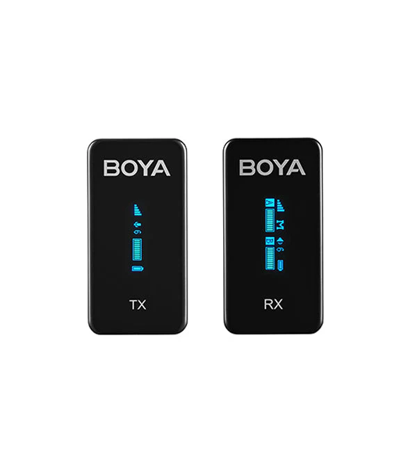 Boya BY-XM6-S1 2.4GHz Dual Channel Ultra-Compact Wireless Microphone System with OLED Display Real-time Monitoring Rechargable for vlogging, Live Streaming, Interview for DSLR Camera Smartphone PC…
