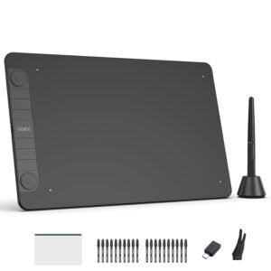 VEIKK VK1060PRO Drawing Tablet,10x6 inch/25.4 x15.24cm Graphic Pen Tablet, 2 Quick Dials,6 Express Keys, Battery-Free Stylus with Tilt Function, Compatible with Win Mac Linux Android OS (8192 Levels) (Open box new)