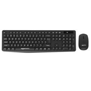 Amazon Basics USB Wireless Keyboard and Mouse Set with Nano Receiver (Open box new)