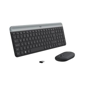 Logitech MK470 Slim Wireless Keyboard and Mouse Set - Modern Compact Layout, Ultra Quiet, 2.4 GHz USB Receiver, Plug n' Play Connectivity, Compatible with Windows - Graphite(Sealed pack)