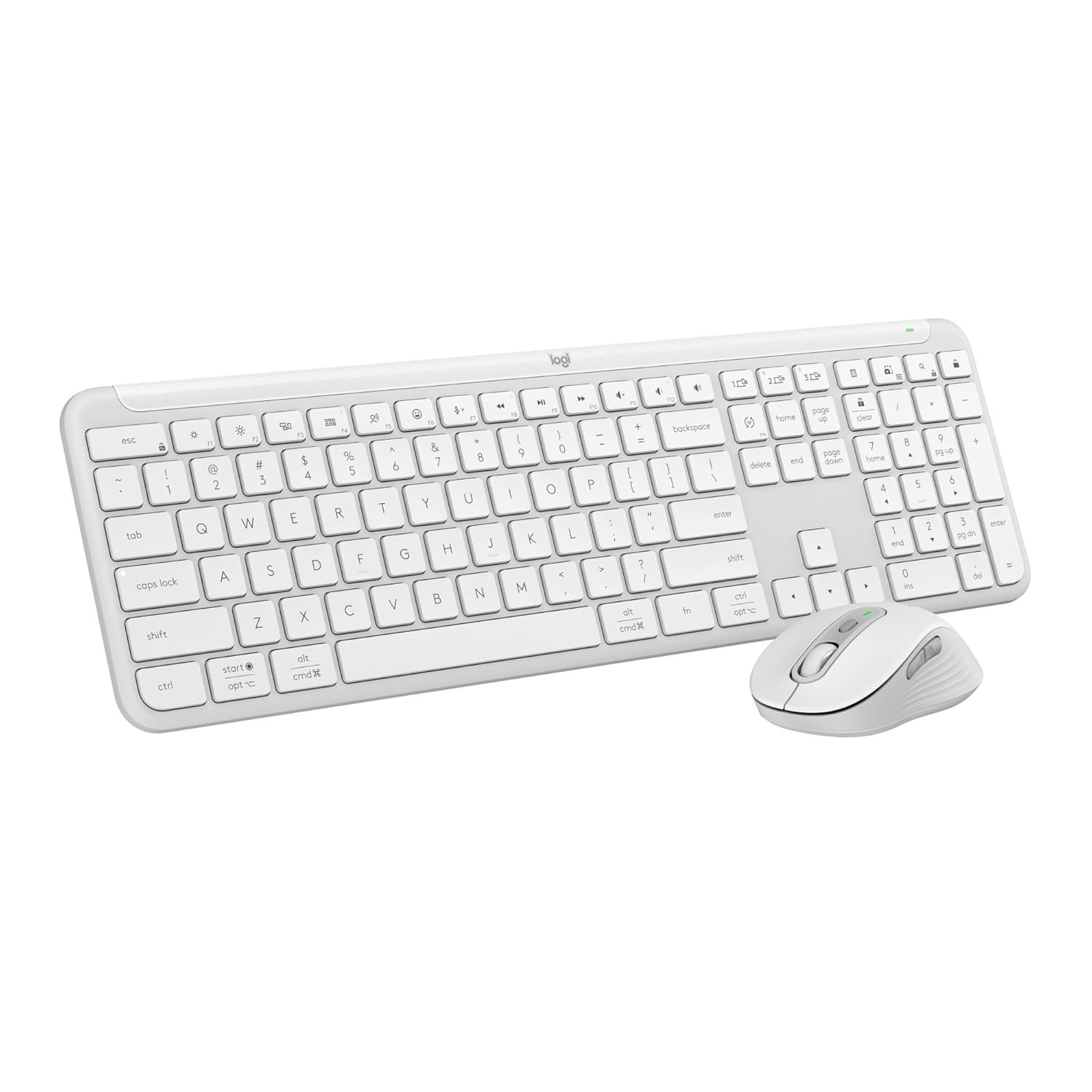 Logitech MK950 Signature Slim Wireless Keyboard and Mouse Combo, Sleek Design, Quiet Typing and Clicking, Switch Across Three Devices, Bluetooth, Multi-OS, Works with Windows and Mac - White(Sealed pack)