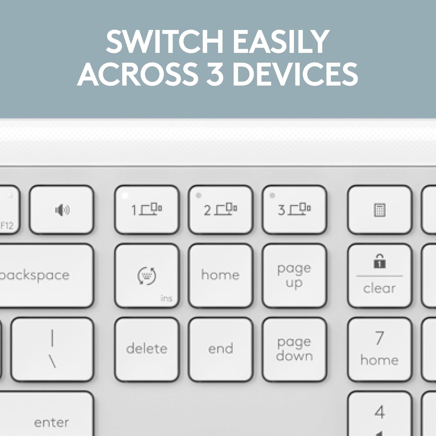 Logitech MK950 Signature Slim Wireless Keyboard and Mouse Combo, Sleek Design, Quiet Typing and Clicking, Switch Across Three Devices, Bluetooth, Multi-OS, Works with Windows and Mac - White(Sealed pack) - Image 6