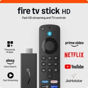 Amazon Fire TV Stick HD (newest model), Alexa Voice Remote with TV power & volume controls, full HD streaming device (Sealed pack)