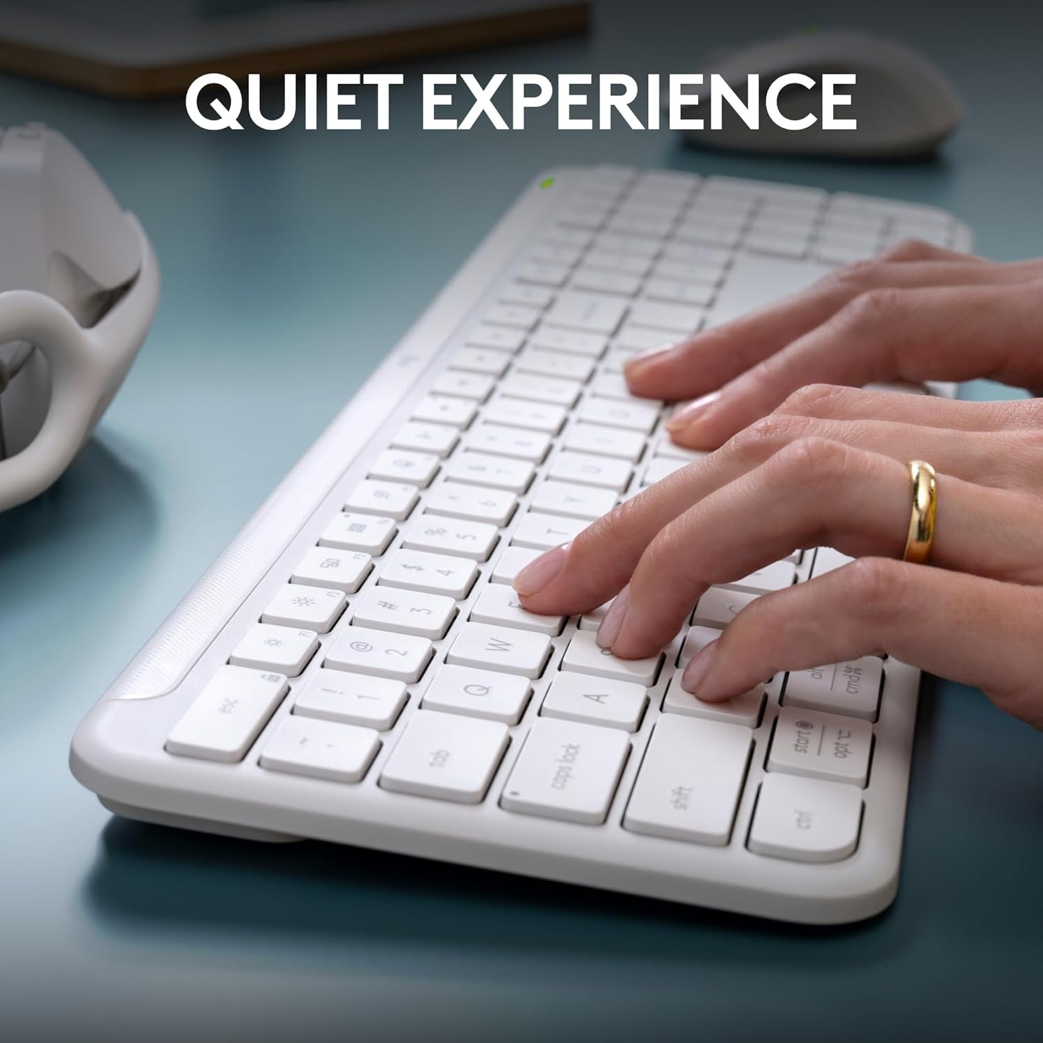 Logitech MK950 Signature Slim Wireless Keyboard and Mouse Combo, Sleek Design, Quiet Typing and Clicking, Switch Across Three Devices, Bluetooth, Multi-OS, Works with Windows and Mac - White(Sealed pack) - Image 5