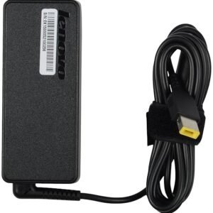 Lenovo 65W USB Slim Tip Rectangular pin Laptop Adapter/Charger with Power Cord for Select Models of Lenovo Laptops (888015000, Black), (Open box new)