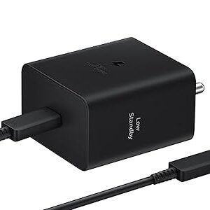 Samsung Original 45W Type-C Travel Adaptor with Cable, Black(Sealed pack)